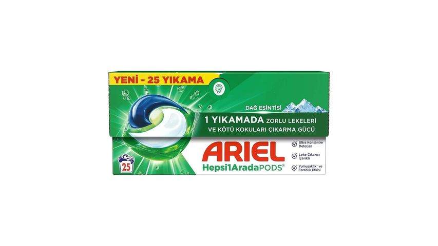 Ariel Hepsi1Arada Pods Dağ Esintisi Çamaşır Deterjanı 25 Yıkama