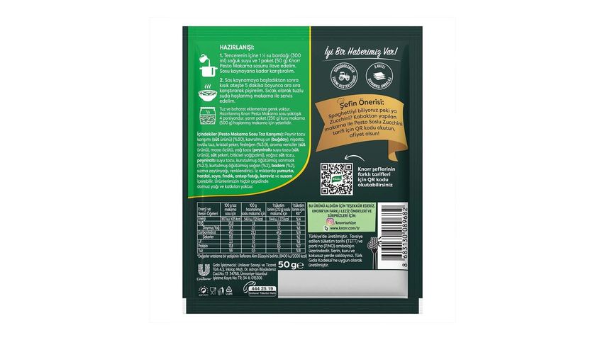 Knorr Pesto Makarna Sosu 50 g
