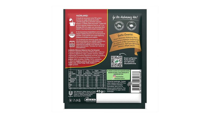 Knorr Bolonez Makarna Sosu 45 g