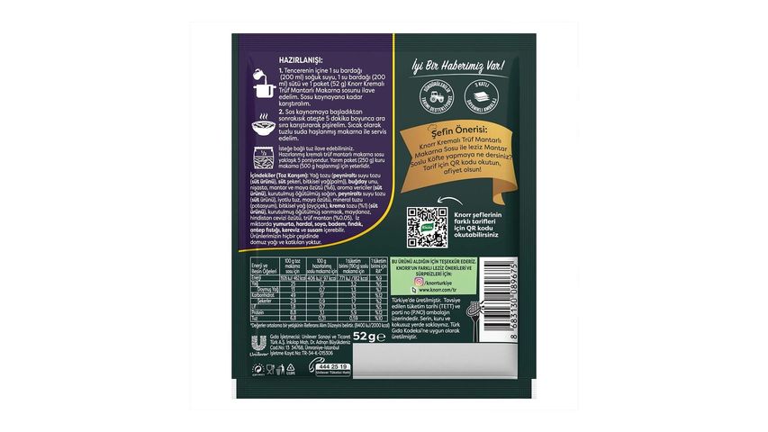 Knorr Kremalı Trüf Mantarlı Makarna Sosu 52 g