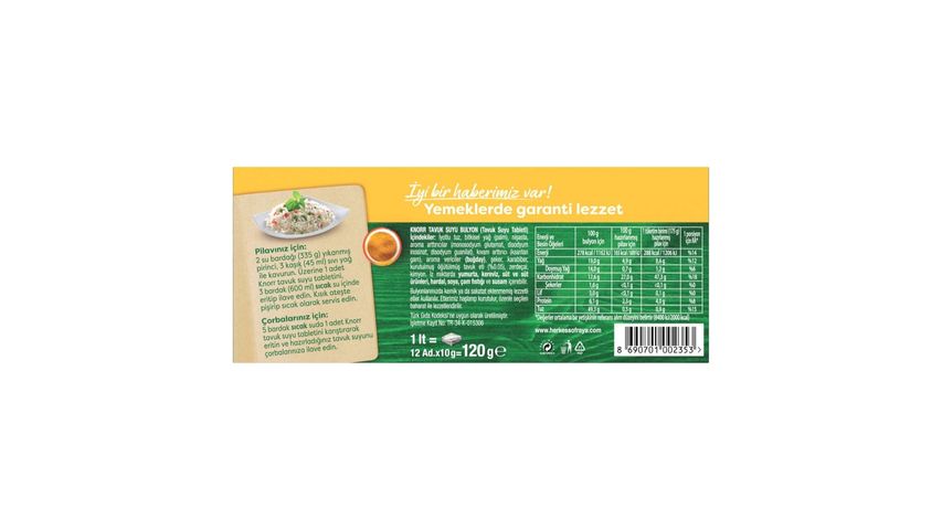 Knorr Tavuk Suyu Tablet Bulyon 12 adet