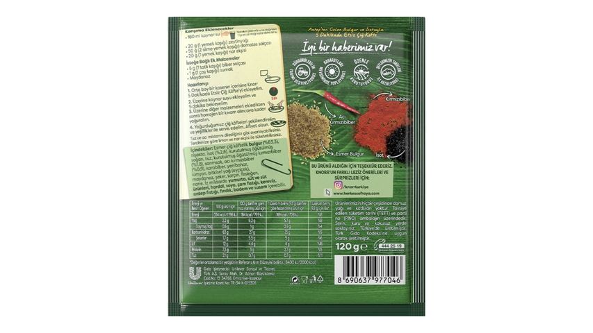 Knorr 5 Dakikada Etsiz Çiğ Köfte 120 g
