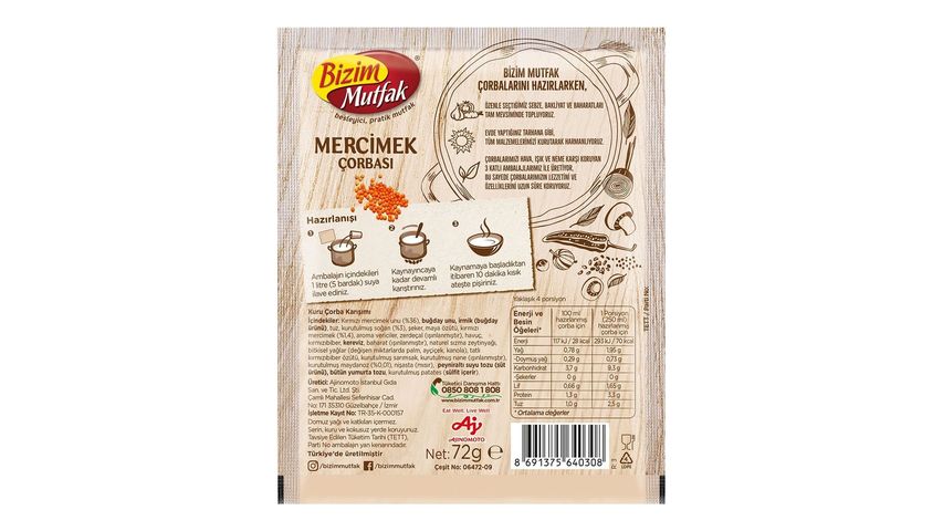 Bizim Mutfak Lentil Soup 72 g