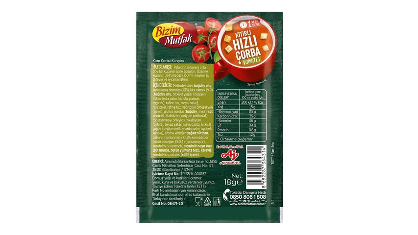 Bizim Mutfak Kıtırlı Hızlı Çorba Domates 18 g