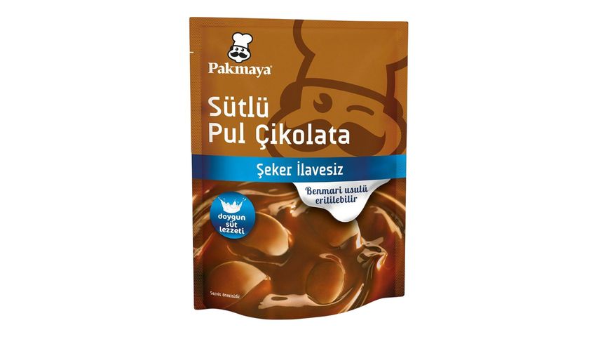 Pakmaya Şeker İlavesiz Sütlü Pul Çikolata 70 g