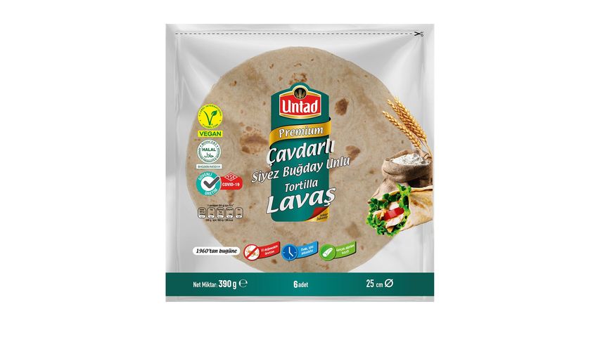 Untad Çavdarlı Siyez Buğday Unlu Tortilla Lavaş 6'lı 390 g