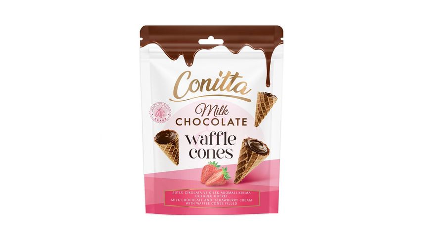 Conitta Çilek Aromalı & Sütlü Çikolatalı Gofret 80 g