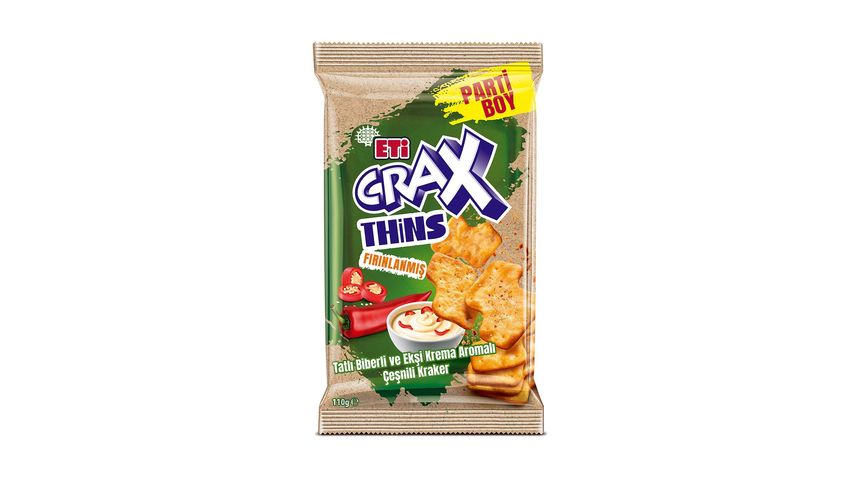 Eti Crax Thins Tatlı Biberli & Ekşi Kremalı Kraker 110 g