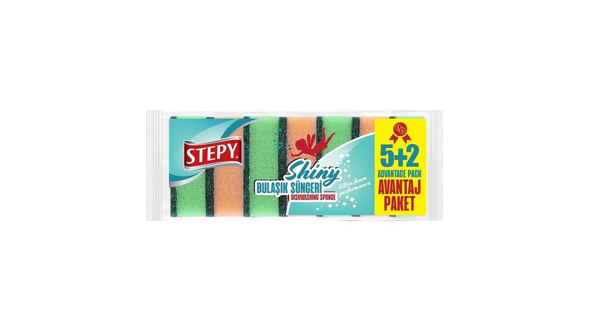 Stepy Shiny Bulaşık Süngeri 5+2