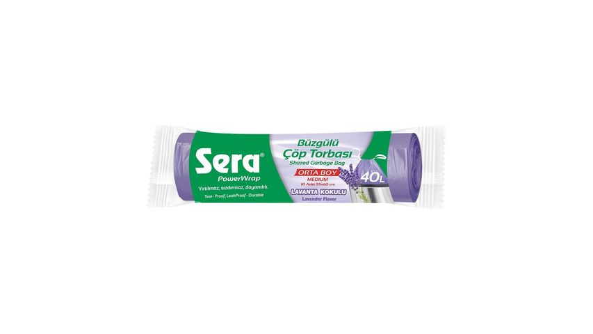 Sera Drawstring Trash Bag Medium Size Lavender Scented 10 Pieces