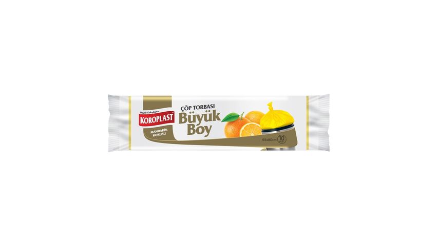 Koroplast Mandarin Kokulu Büyük Boy Çöp Torbası 65 x 80 cm - 10 Adet