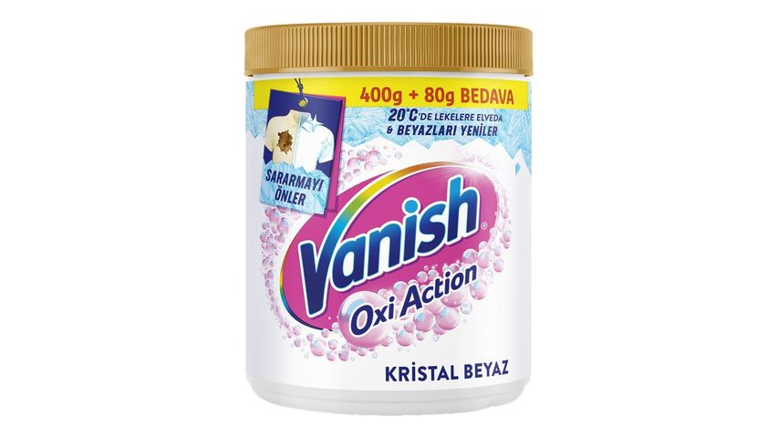 Vanish Kosla Stain Remover & Detergent Booster Powder for Whites 480 g