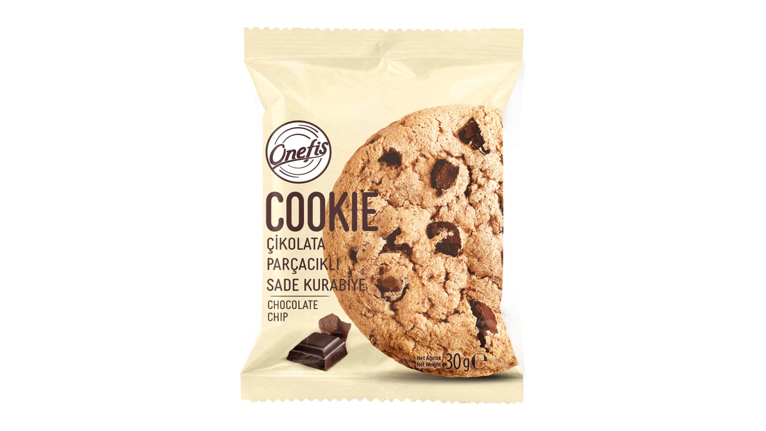 Onefis Sade Çikolata Parçalı Tekli Cookie 30 g - yemeksepeti.com
