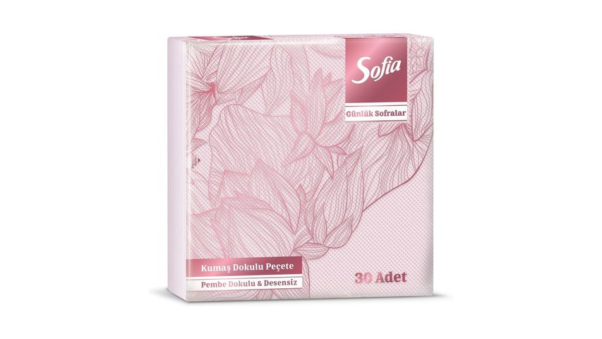 Sofia Kumaş Dokulu Pembe Peçete 30'lu