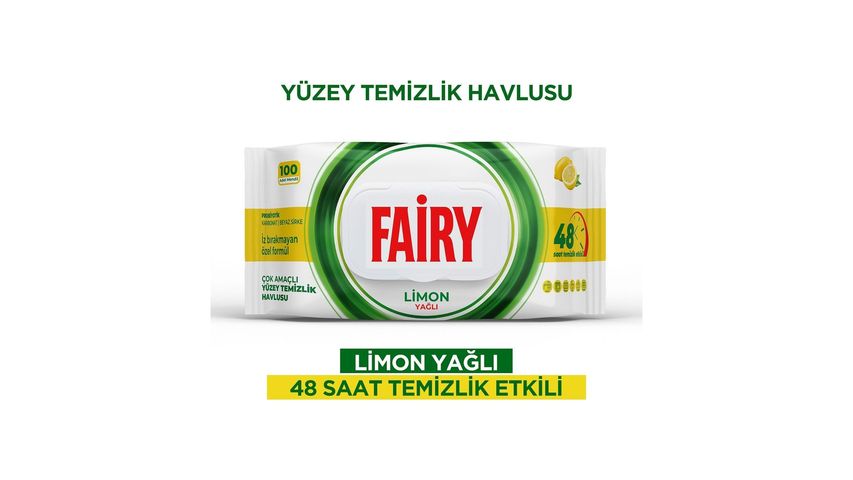 fairyaksan Fairy Lemon Scented Surface Cleaning Towels, 100 pcs