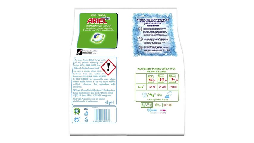 Ariel Dağ Esintisi Renklilere Özel Aquapudra Toz Çamaşır Deterjanı 4 kg