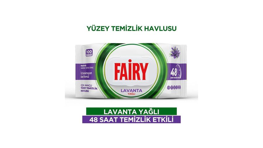 Fairy Lavanta Kokulu Yüzey Temizlik Havlusu 100'lü