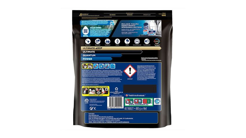 Finish Ultimate Plus Lemon Dishwasher Detergent Tablets 40 Capsules