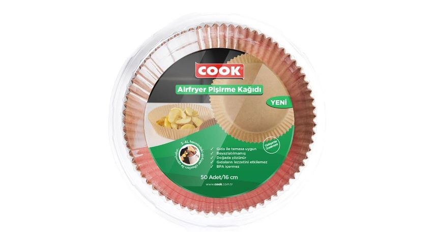 Cook Airfryer Pişirme Kağıdı Standart 16 cm 50 Adet