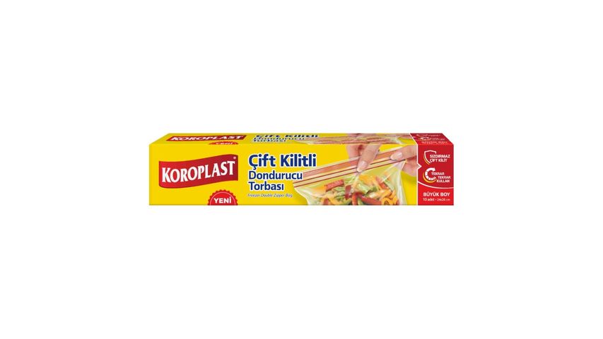 Koroplast Çift Kilitli Dondurucu Torbası Büyük Boy 10'lu