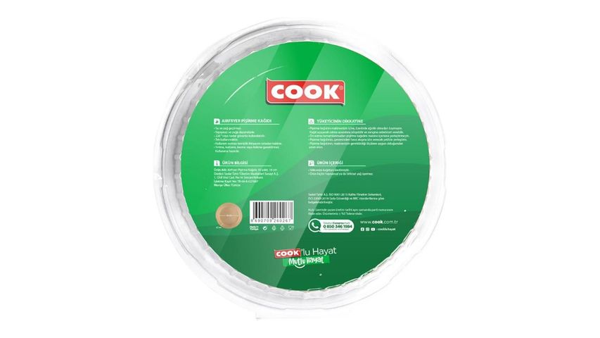 Cook Airfryer Pişirme Kağıdı Standart 16 cm 50 Adet