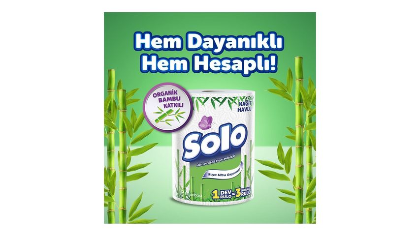Solo Paper Towel 1'=3 Giant Roll Bamboo
