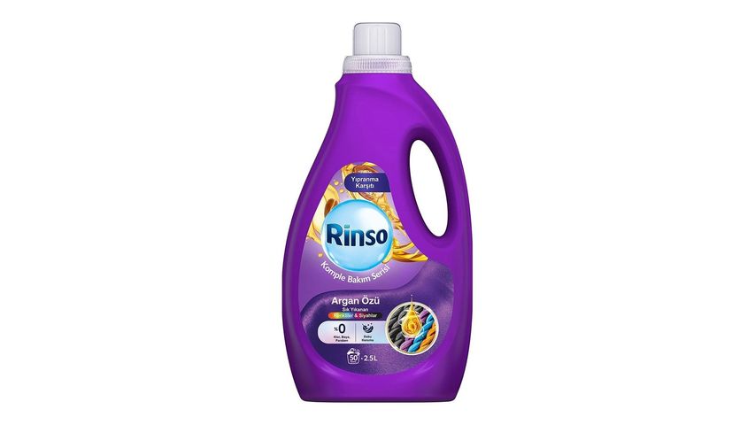Rinso Komple Bakım Serisi Argan Özü Renkliler & Siyahlar İçin Sıvı Çamaşır Deterjanı 2500 ml