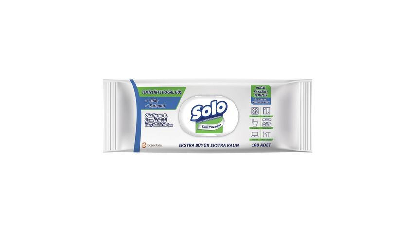 Solo Okaliptus & Çam Esintisi Kokulu Yüzey Temizleme Havlusu 100'lü