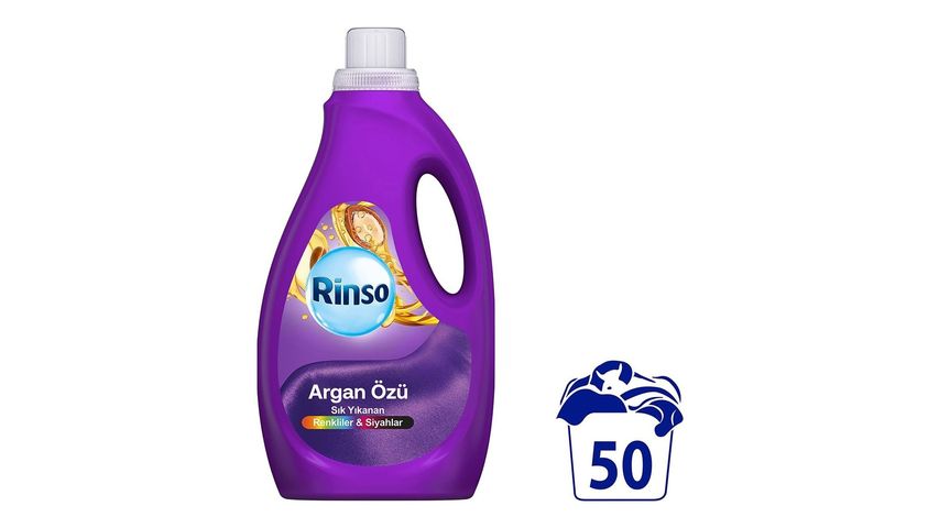 Rinso Komple Bakım Serisi Argan Özü Renkliler & Siyahlar İçin Sıvı Çamaşır Deterjanı 2500 ml