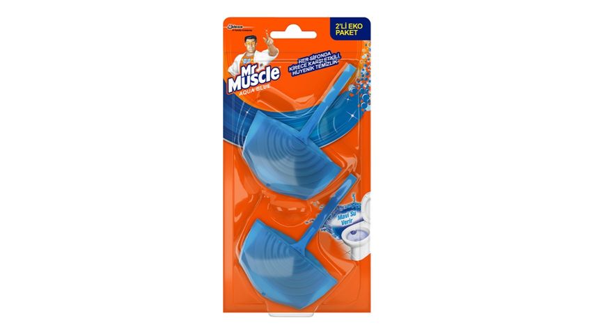 Mr Muscle Klozet Blok Aqua Blue 2 x 40 g