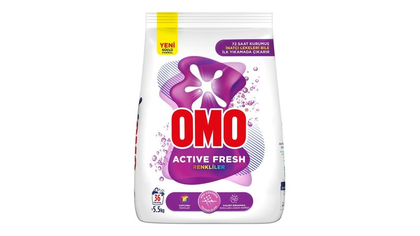 Omo Toz Çamaşır Deterjanı Active Fresh Renkliler 5.5 kg