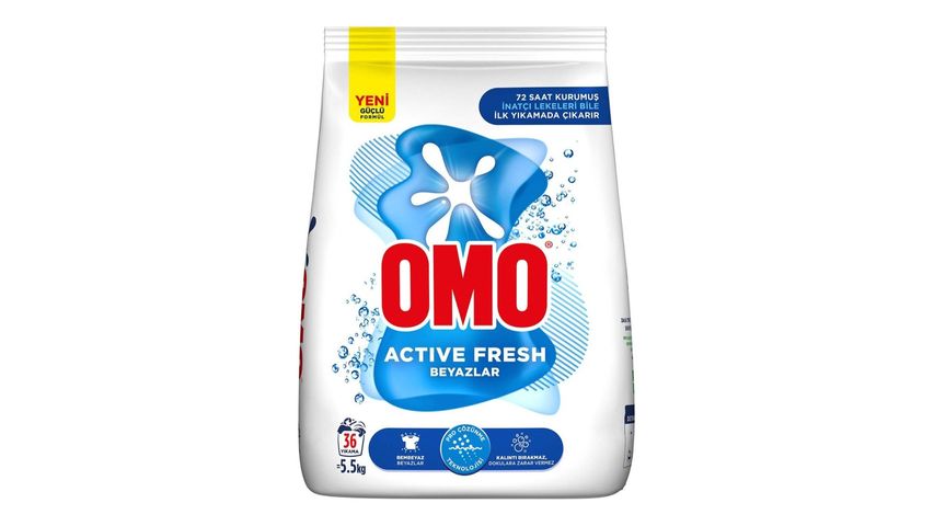 Omo Toz Çamaşır Deterjanı Active Fresh Beyazlar 5.5 kg