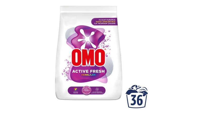 Omo Toz Çamaşır Deterjanı Active Fresh Renkliler 5.5 kg