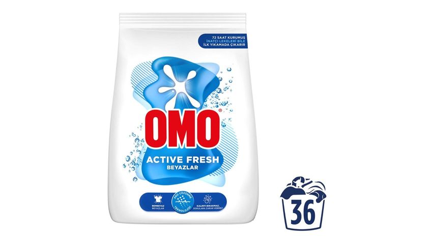 Omo Toz Çamaşır Deterjanı Active Fresh Beyazlar 5.5 kg