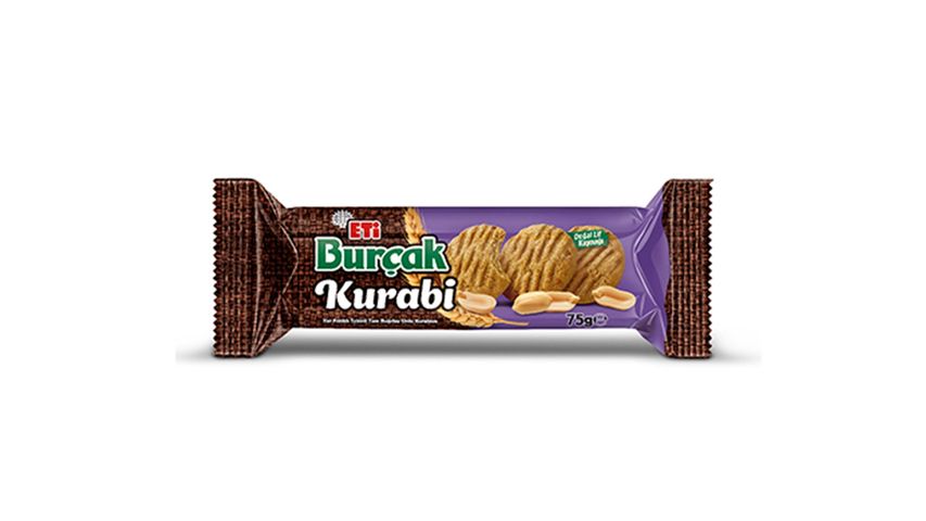 Eti Burçak Kurabi Yer Fıstıklı Tahinli Tam Buğday Unlu Bisküvi 75 g
