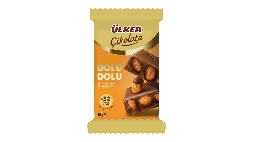 Ülker Dolu Dolu Milk Chocolate with Almonds 80 g