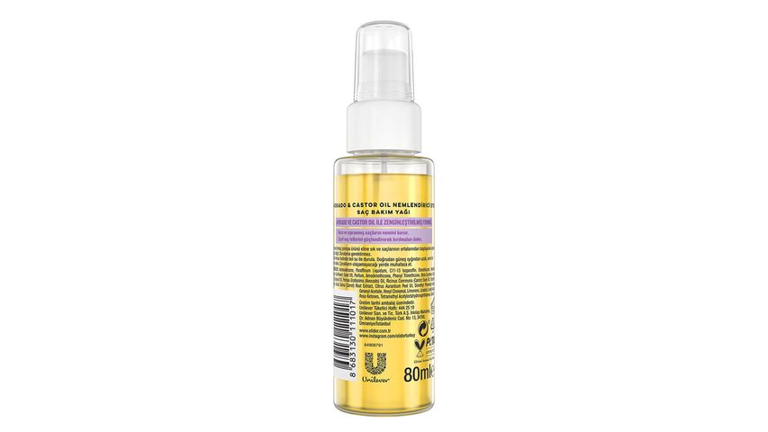 Elidor Avocado & Castor Oil Moisturizing Effect Hair Care Oil 80 ml