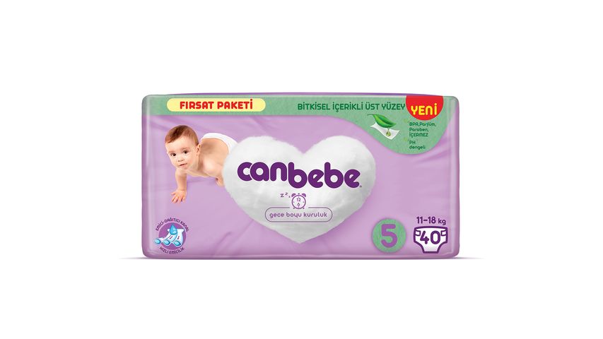 Canbebe Bebek Bezi Fırsat Paket Junior 40’lı
