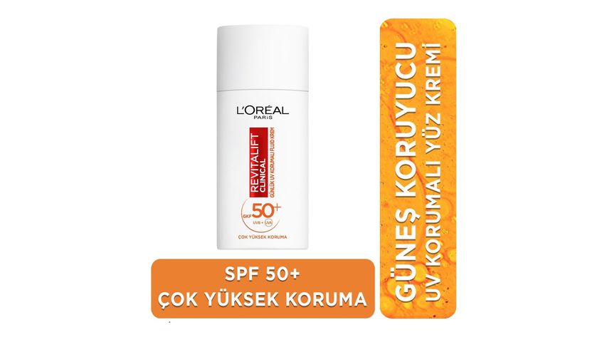 L'Oreal Paris Revitalift Clinical SPF 50+ Günlük Yüksek UV Korumalı Yüz Güneş Kremi 50 ml