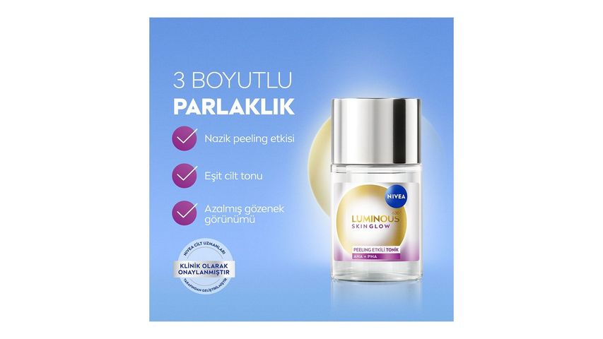 Nivea Luminous630 Skin Glow Peeling Etkili Tonik 100 ml