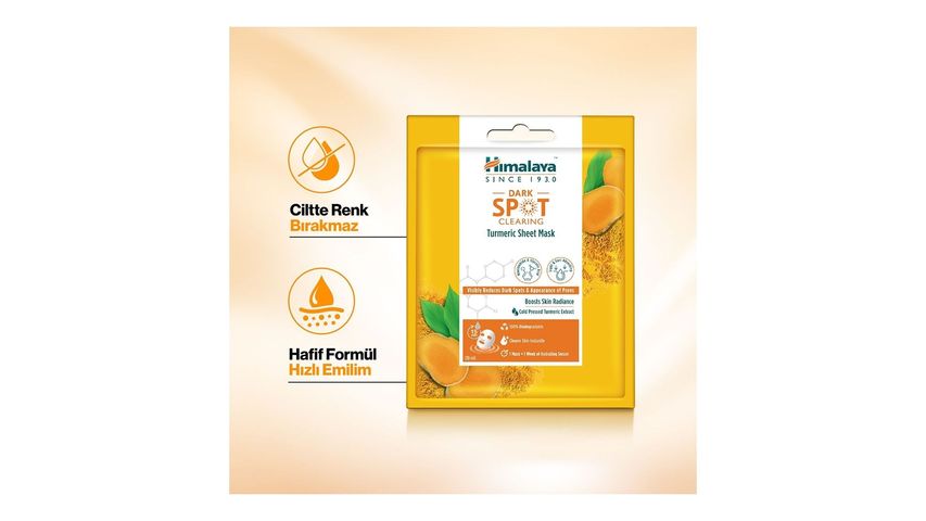 Himalaya Anti Spot Turmeric Extract Sheet Mask Niacinamide & Glycolic Acid & Hyaluronic Acid 30 g