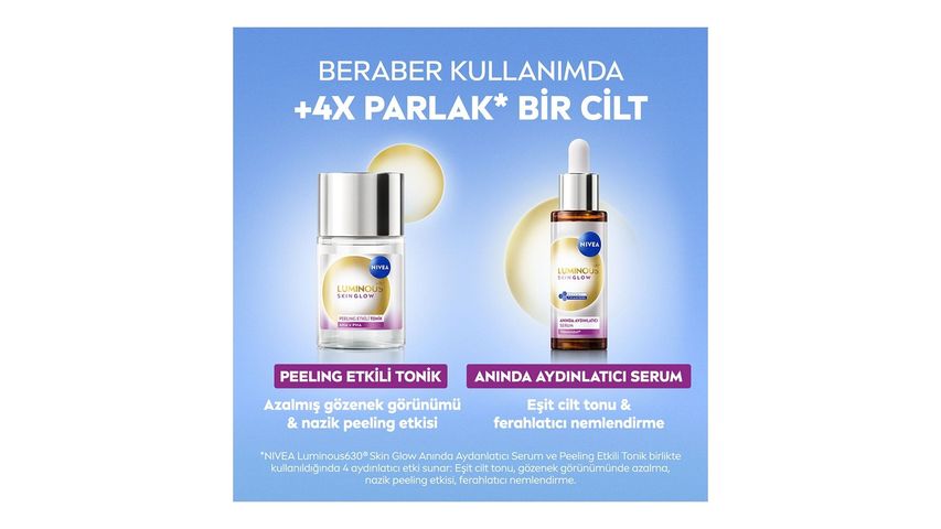 Nivea Luminous630 Skin Glow Peeling Etkili Tonik 100 ml
