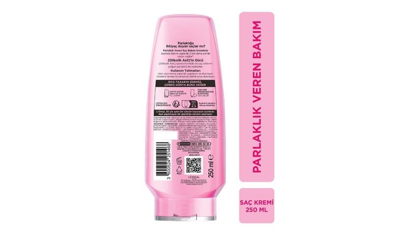 Elseve Glycolic Gloss Parlaklık Veren Saç Bakım Kremi 250 ml