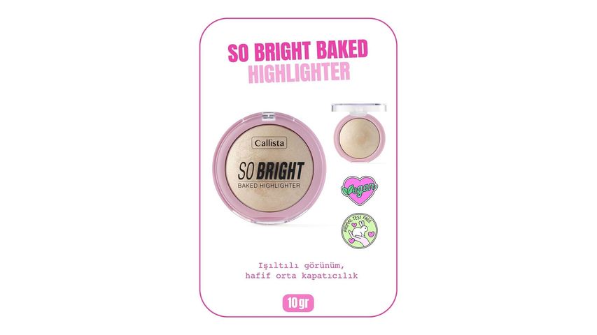 Callista So Bright Baked Highlighter Illuminator 01 Snowy Glowy Light