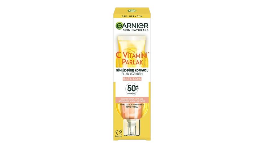 Garnier C Vitamini Parlak Günlük Güneş Koruyucu Yüz Kremi Işıltılı Doku SPF50+ 40 ml