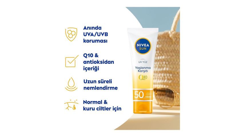 Nivea Sun Q10 Anti-Age & Anti-Spot Face Sunscreen SPF 50+ 50 ml
