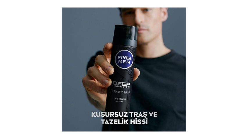NIVEA MEN Erkek Tıraş Köpüğü Deep Dimension 200 ml