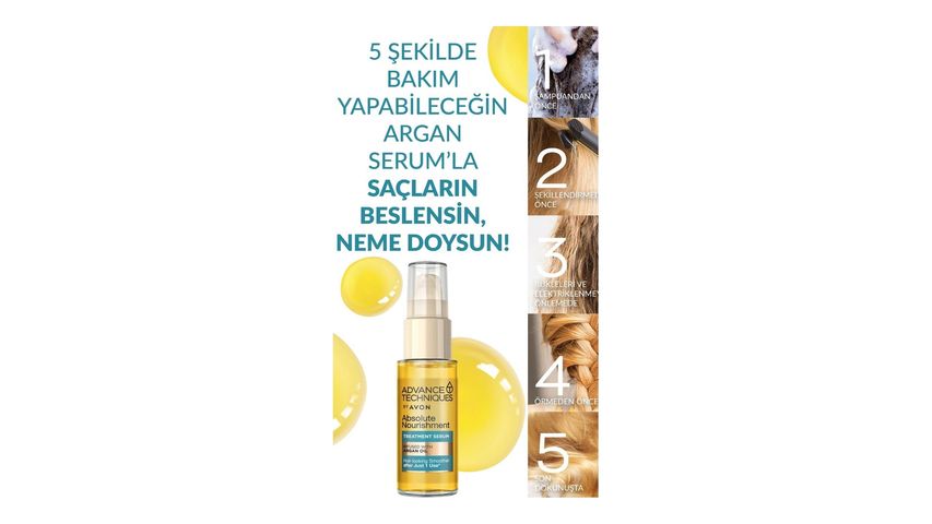 Avon Argan Yağı İçeren Besleyici Saç Serumu 30 ml