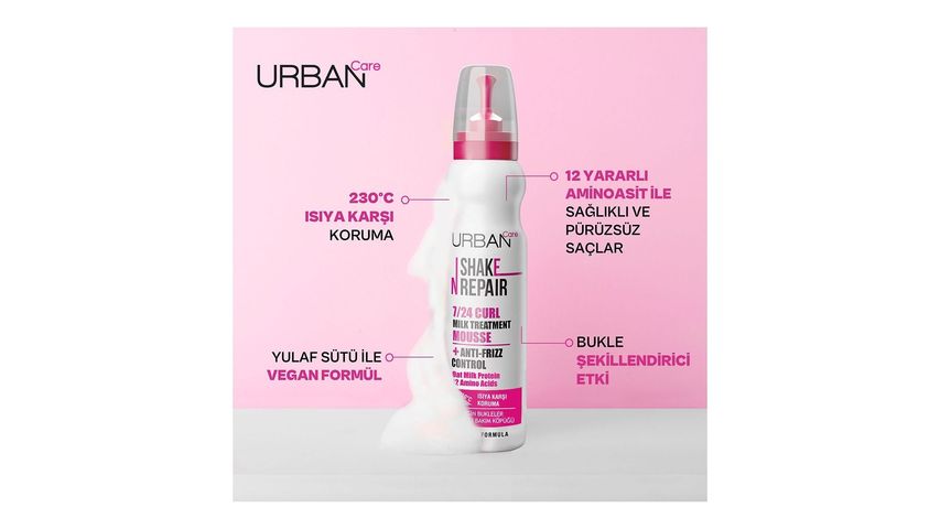 Urban Care Shake N Repair 7/24 Kabaran ve Bukleli Saçlara Özel Saç Bakım Köpüğü 150 ml