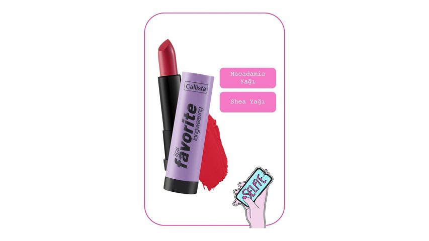 Callista Lips Favorite Longwearing Lipstick Ruj 305 Happy Mantra - Pembe